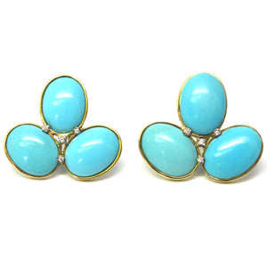 Faraone Mennella Turquoise Gold Earrings