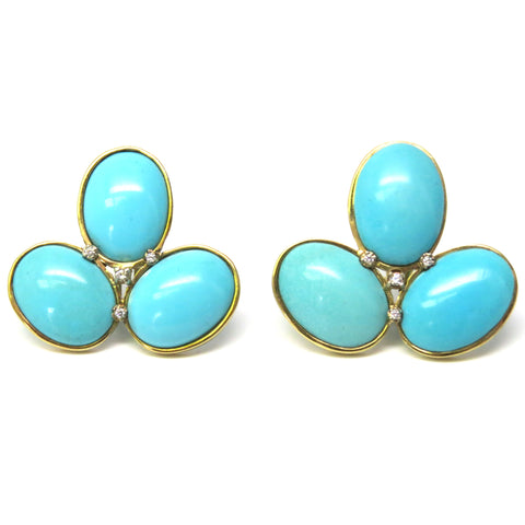 Faraone Mennella Turquoise Gold Earrings