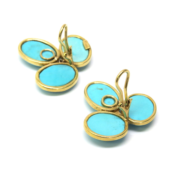 Faraone Mennella Gold Turquoise Diamond Earrings