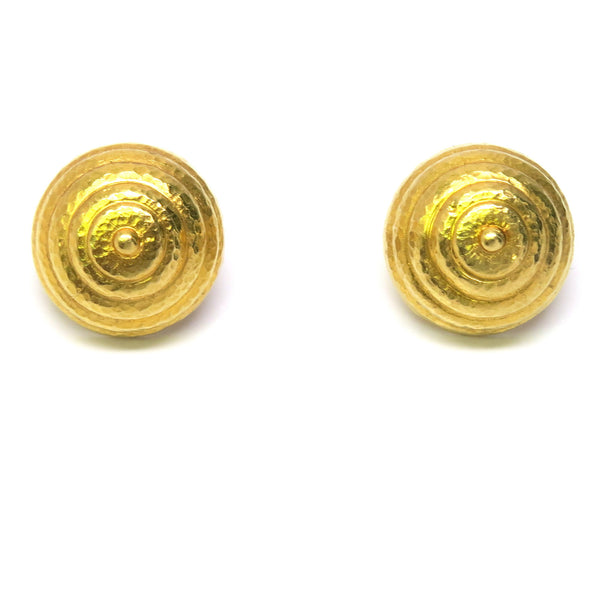 Ilias Lalaounis Gold Beehive Swirl Earrings