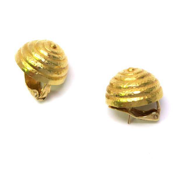 Ilias Lalaounis Gold Beehive Swirl Earrings