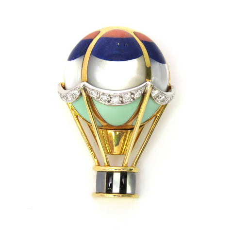 Asch Grossbardt Hot Air Balloon Brooch