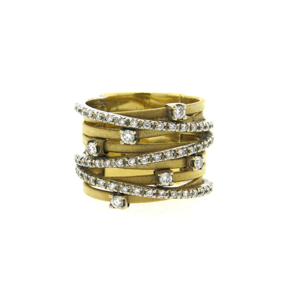 Marco Bicego Goa 9 Row Gold Diamond Ring