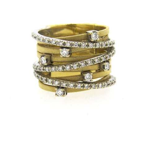 Marco Bicego Goa 9 Row Gold Diamond Ring