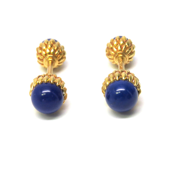 Tiffany & Co Schlumberger Gold Lapis Acorn Cufflinks