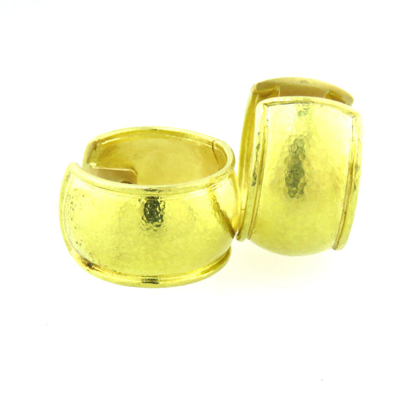 Elizabeth Locke Gold Hoop Huggie Earrings