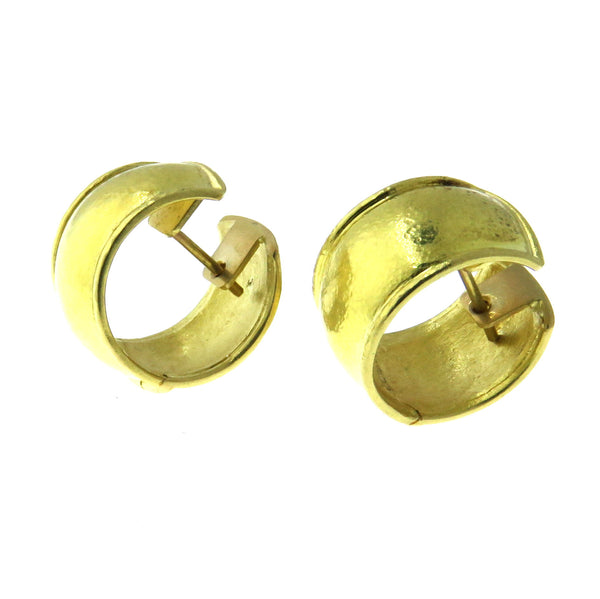 Elizabeth Locke Gold Hoop Huggie Earrings