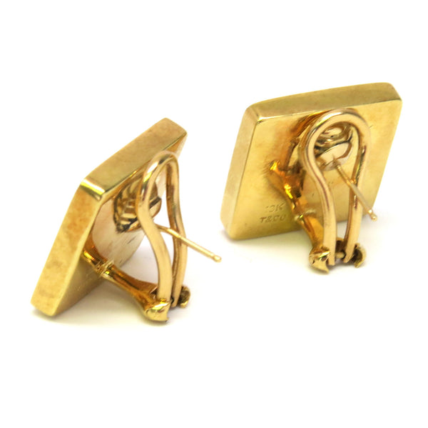 Tiffany & Co. Gold Onyx Mother of Pearl Dice Earrings