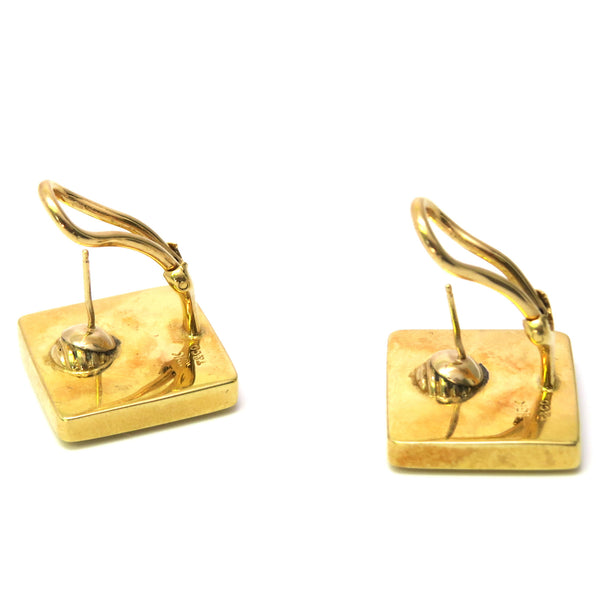 Tiffany & Co. Gold Onyx Mother of Pearl Dice Earrings