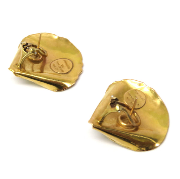 1970's Tiffany & Co. Angela Cummings Gold Rose Petal Earrings