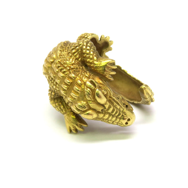Kieselstein Cord Gold Alligator Ring