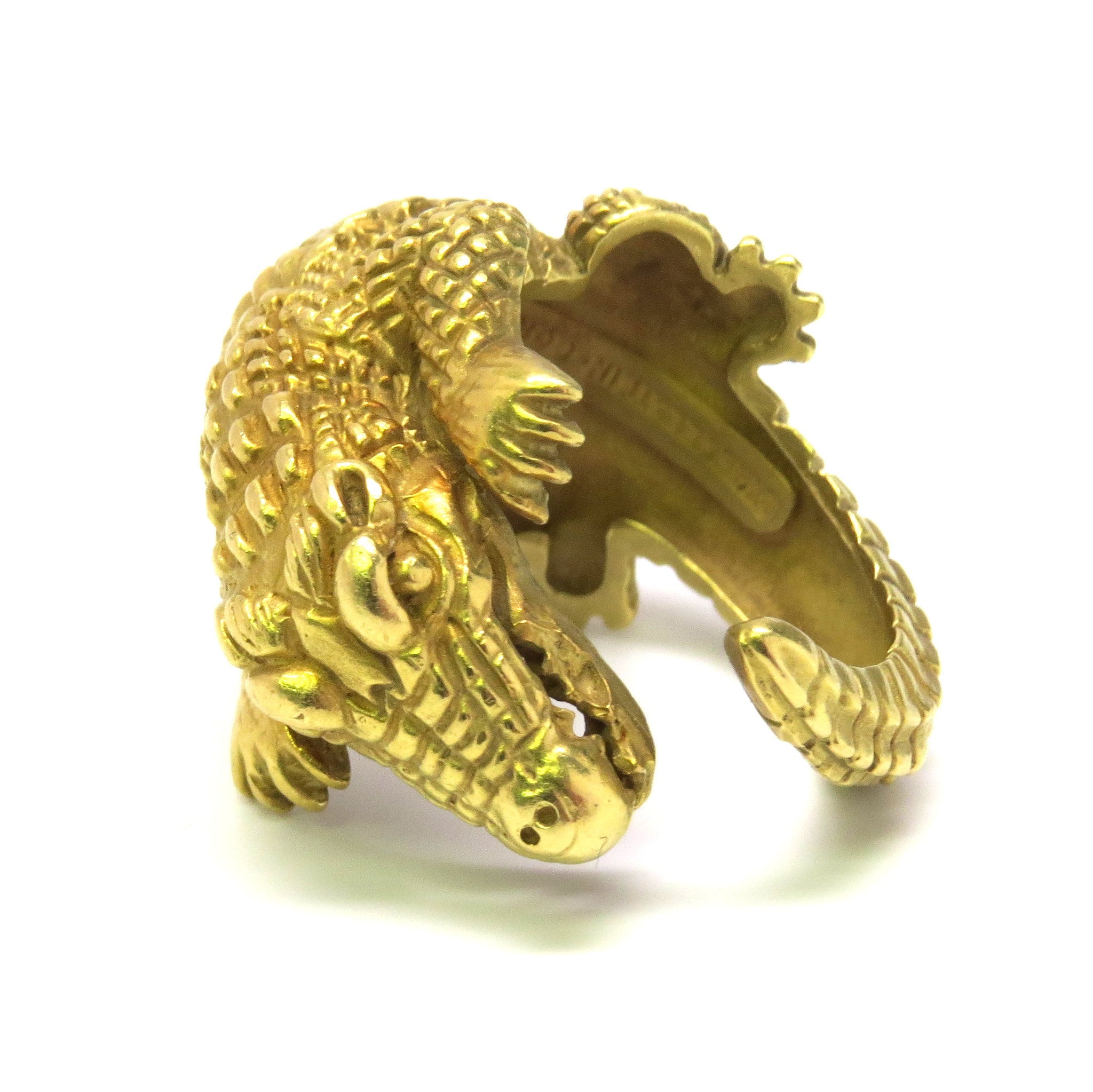 Kieselstein Cord Gold Alligator Ring