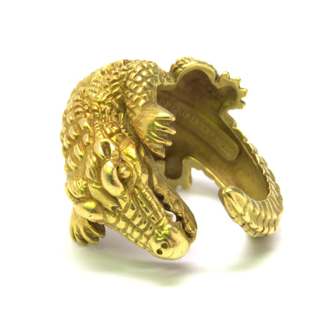 Kieselstein Cord Gold Alligator Ring