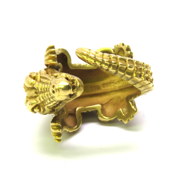 Kieselstein Cord Gold Alligator Ring