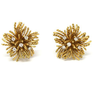 Tiffany & Co Anemone Gold Diamond Earrings
