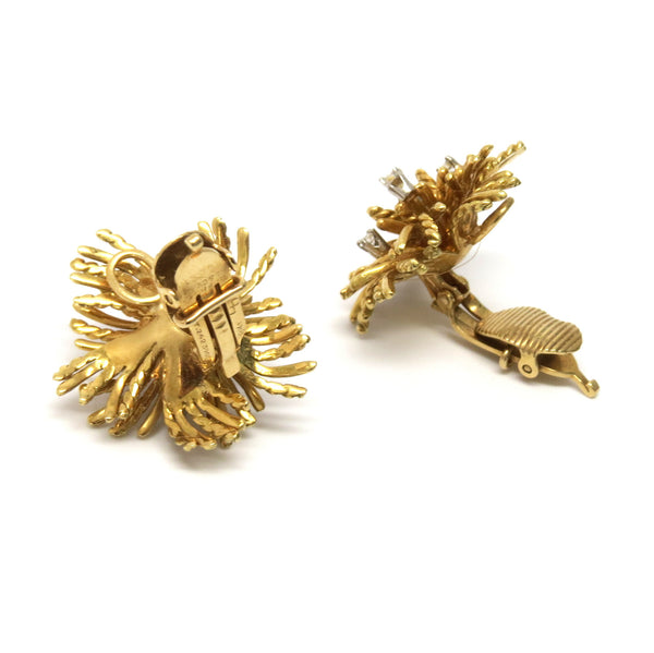 Tiffany & Co Anemone Gold Diamond Earrings