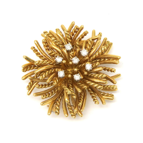 Tiffany & Co Anemone Gold Diamond Brooch Pin