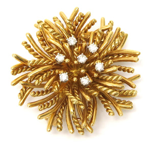 Tiffany & Co Anemone Gold Diamond Brooch Pin