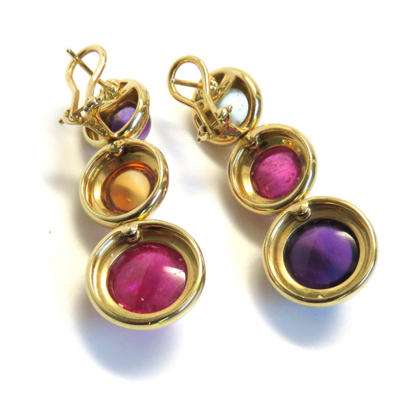 Tiffany & Co Paloma Picasso Gold Gemstone Cabochon Earrings