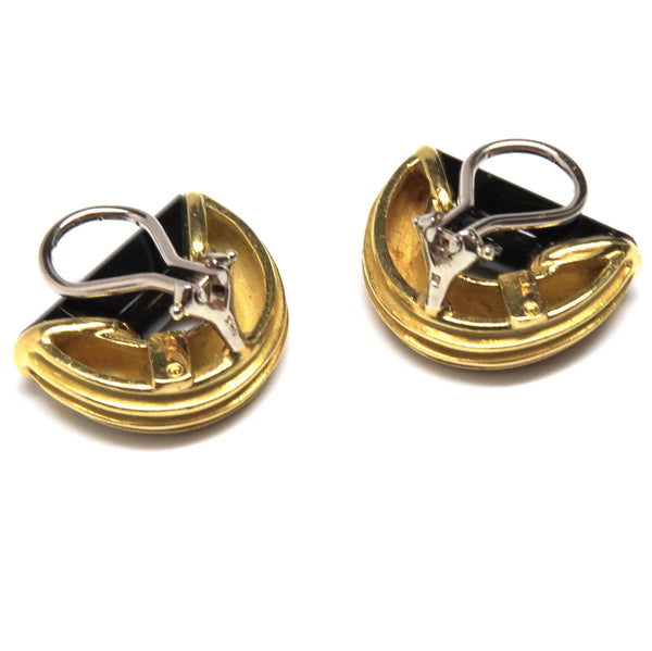 Christopher Walling Gold Onyx Earrings