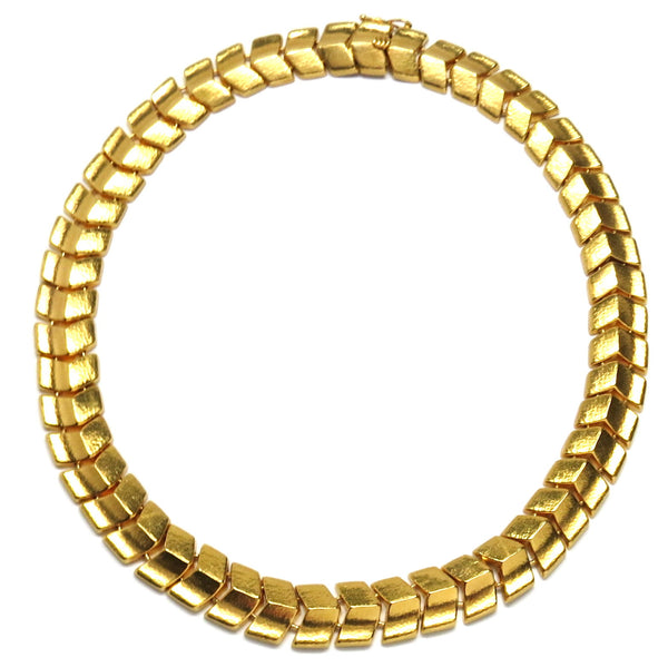 Ilias Lalaounis Gold Chevron Link Necklace