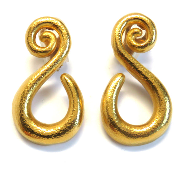 Zolotas 22k Gold Swirl Earrings