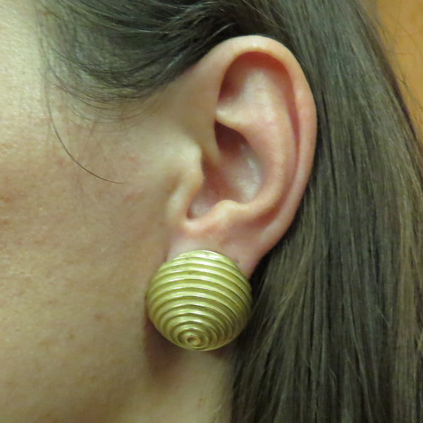 Christopher Walling Gold Large Swirl Earrings