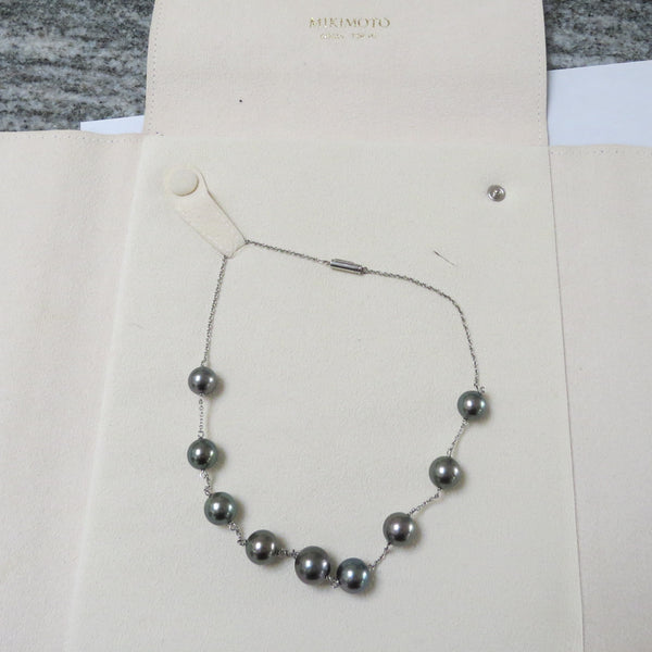 Mikimoto Platinum Tahitian Pearl Necklace
