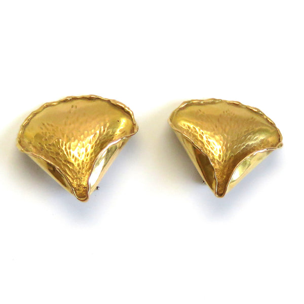 1970s Tiffany & Co Gold Rose Petal Earrings