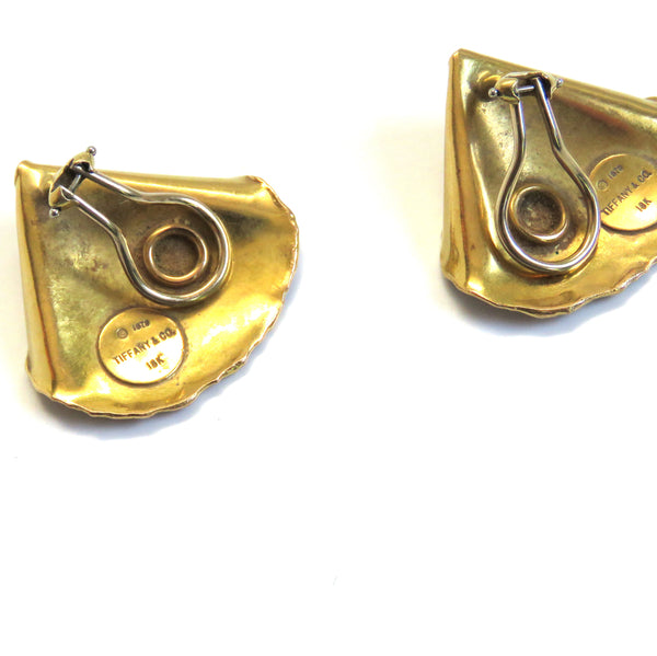 1970s Tiffany & Co Gold Rose Petal Earrings