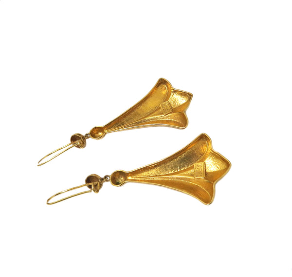 Ilias Lalaounis Gold Dangle Earrings