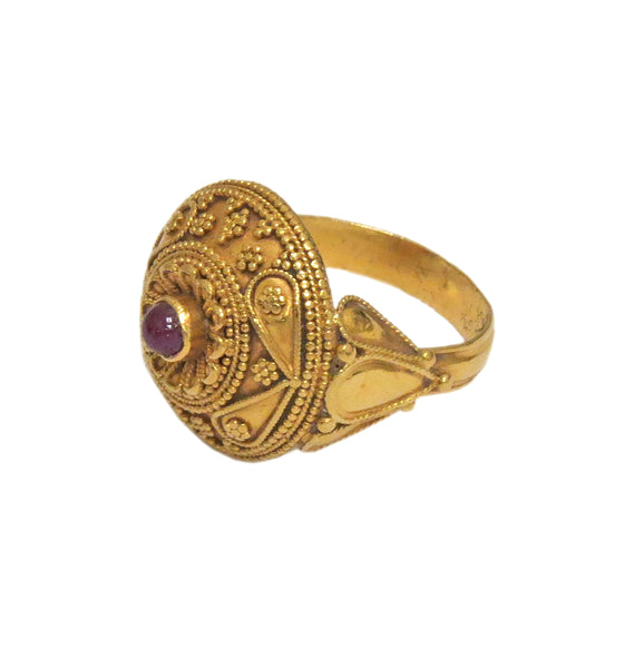 Ilias Lalaounis Gold Ruby Cabochon Ring