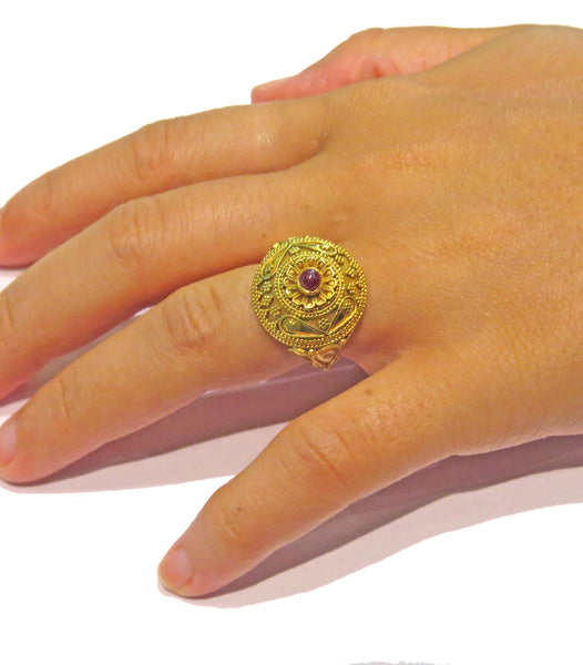 Ilias Lalaounis Gold Ruby Cabochon Ring