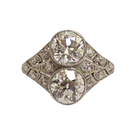 Antique Art Deco Platinum 3 Carat Diamond Ring