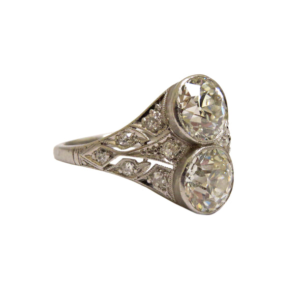 Antique Art Deco Platinum 3 Carat Diamond Ring