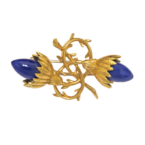 Tiffany & Co. Jean Schlumberger Gold Lapis Brooch Pin