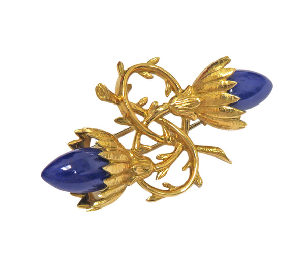 Tiffany & Co. Jean Schlumberger Gold Lapis Brooch Pin
