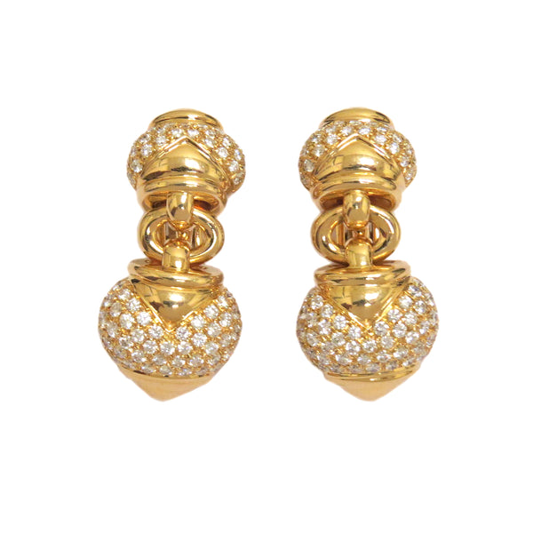 Bulgari Gold Diamond Drop Earrings