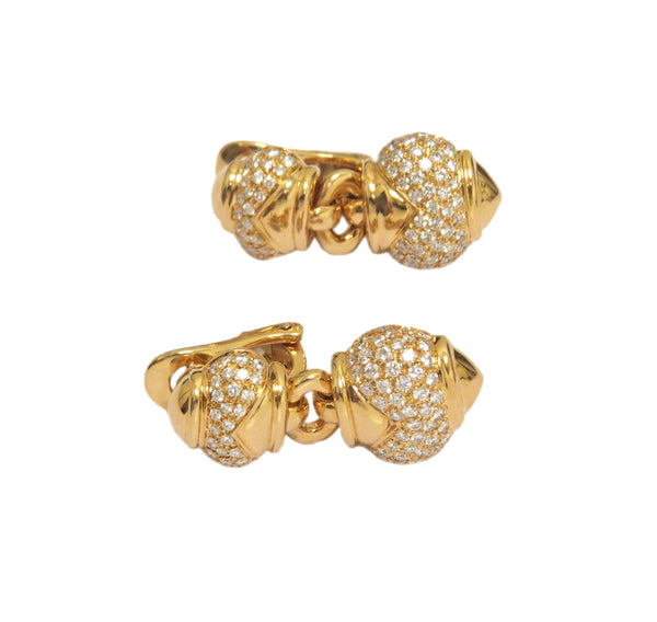 Bulgari Gold Diamond Drop Earrings