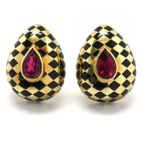 Angela Cummings Tourmaline Black Jade Earrings