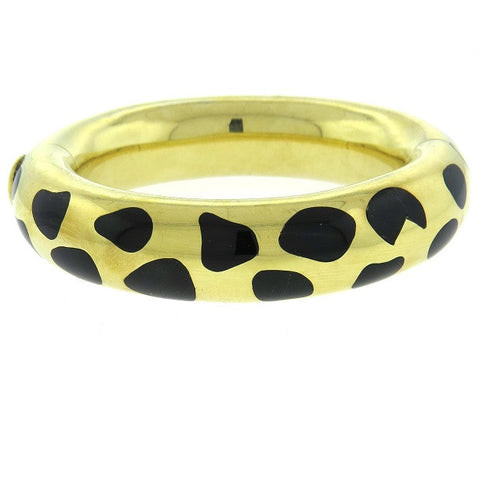 Tiffany & Co Angela Cummings Gold Black Jade Bangle Bracelet