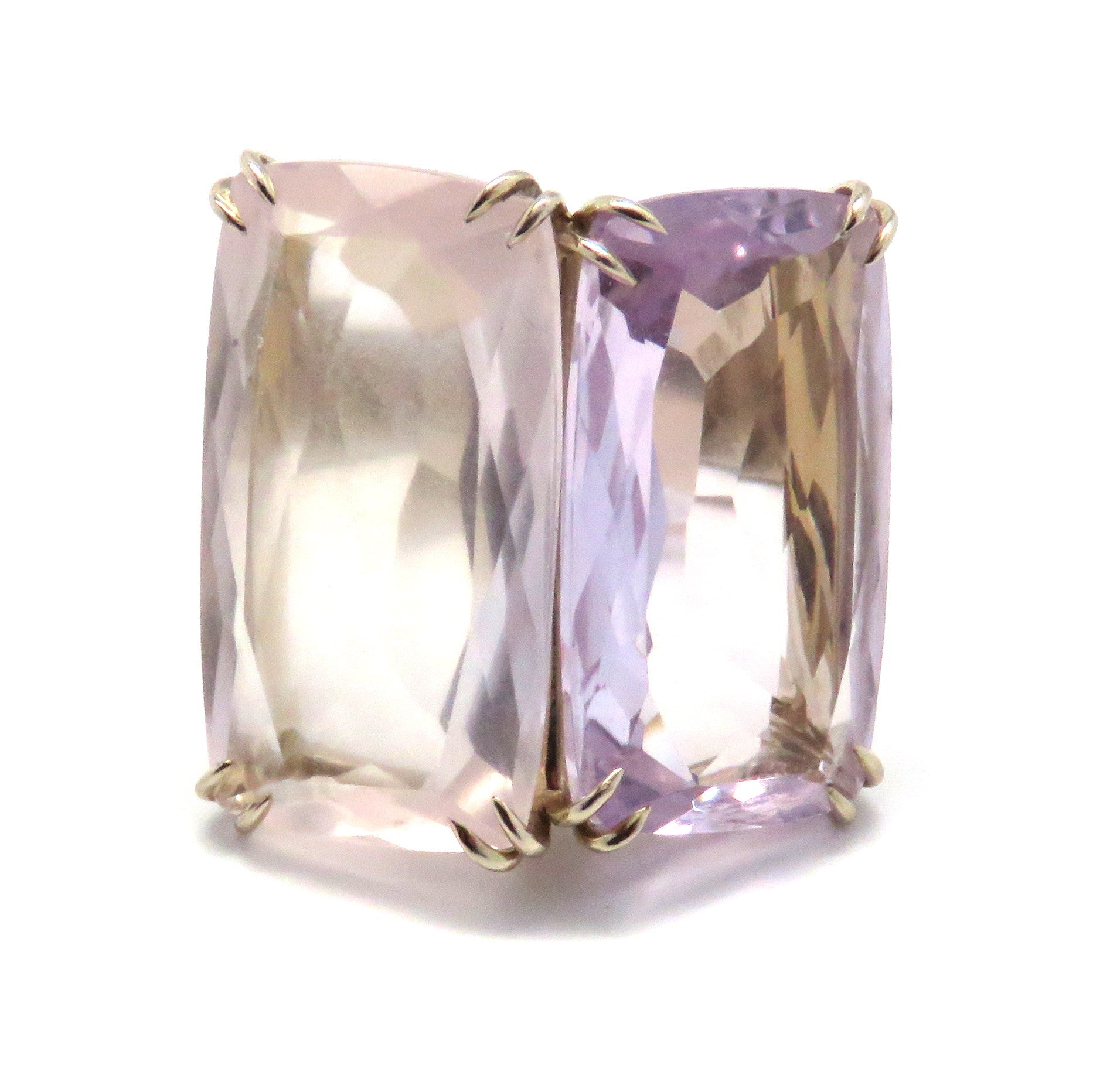 H. Stern Cobblestone Rose Quartz Amethyst Gold Diamond Ring