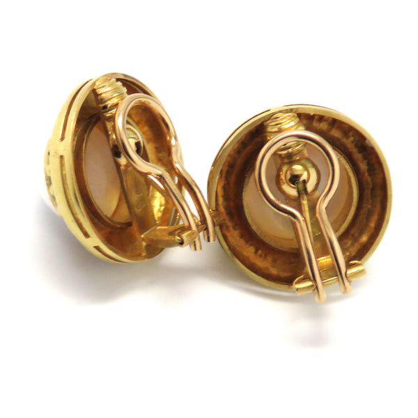 Elizabeth Locke Gold Mabe Pearl Earrings