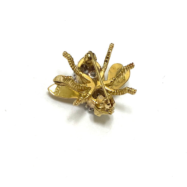 Herbert Rosenthal Gold Diamond Ruby Bee Pin