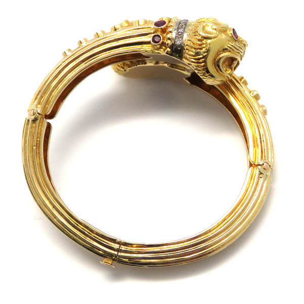 Ilias Lalaounis Gold Gemstone Bangle Bracelet