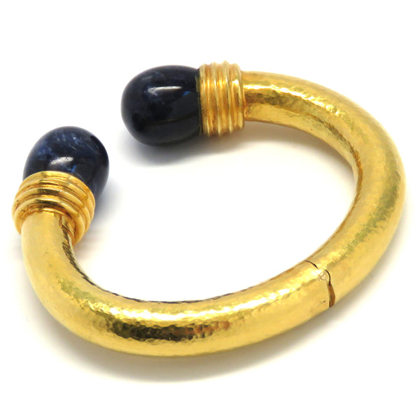 Ilias Lalaounis 22k Gold Sodalite Cuff Bracelet