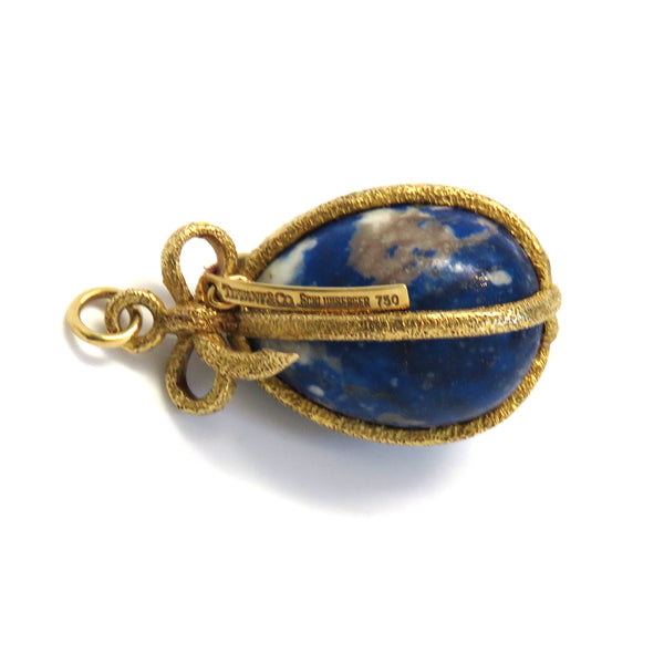 Tiffany & Co Schlumberger Gold Sodalite Charm Pendant