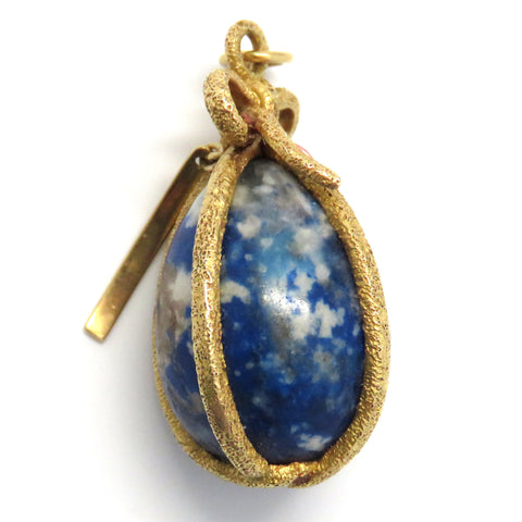 Tiffany & Co Schlumberger Gold Sodalite Charm Pendant