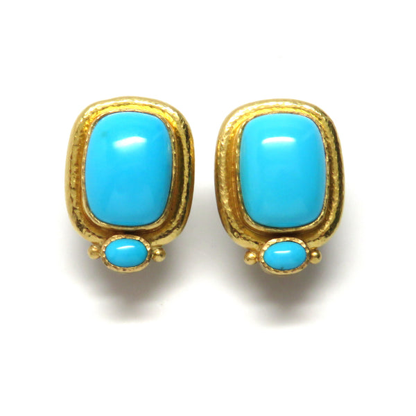 Elizabeth Locke Gold Turquoise Earrings
