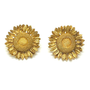 Asprey Gold Large Sunflower Earrings